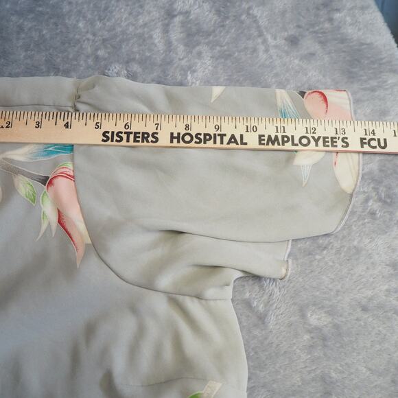 Show Me Your Mumu Noelle Flutter Maxi Dress Sz XXL True Wrap Gray Lily Floral - Picture 9 of 14